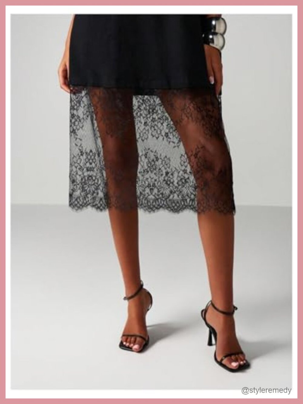 Oversized Lace Tshirt Midi Dress Half Sleeve Drop Shoulder Casual - Picture 3 of 5